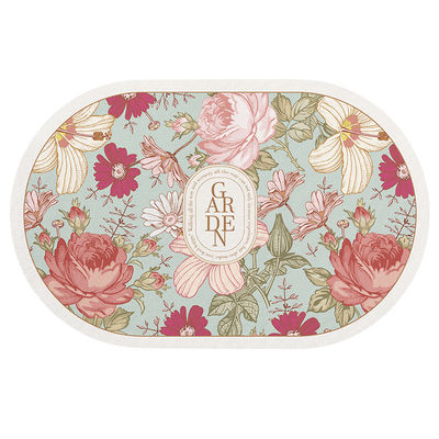 MACHINE MADE Fast Drying Water Absorbent Printed Diatomaceous Earth Mat for Kitchen Bathroom