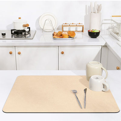Anti Slip Water Super Absorbent Quick Drying Kitchen Coffee Dishes Mat with Polyester