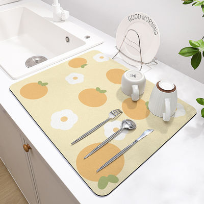 Deep Dish Super Absorbent Mat for Quick Drying and Easy Cleaning on Kitchen Counters