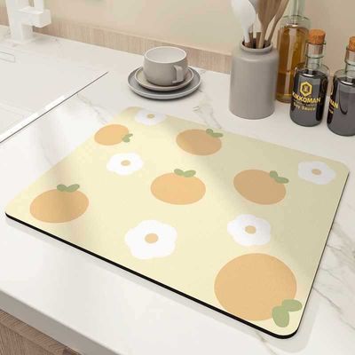 Deep Dish Super Absorbent Mat for Quick Drying and Easy Cleaning on Kitchen Counters