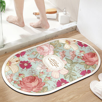 Customized Non Slip Water Absorbent Rugs Bathroom Floor Mat Set with Diatomite Bath Mat