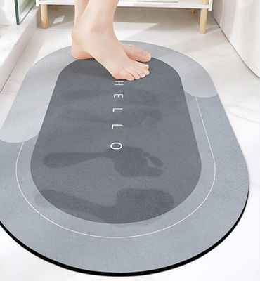 Technology Cashmere Bathroom Floor Mat Fast-drying Nonslip Grey Mat for Modern Shower