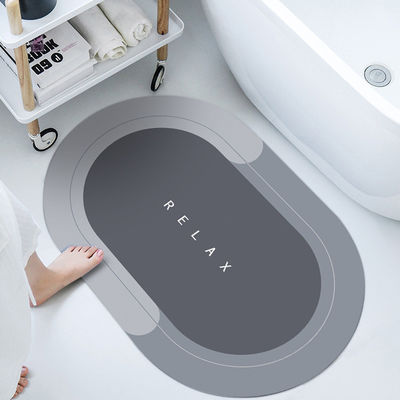 Soft Non Slip Customized Diatomite Bath Mat for Bathroom Absorbent Floor Customization