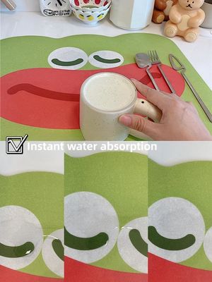 Non Slip Drain Pad Dish Placemat Custom Pink Table Decoration Placemat for Kitchen