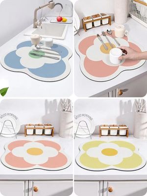 Water Absorbent Pad Diatomite Drying Dishes Drain Mat For Mats For Kitchen Tableware