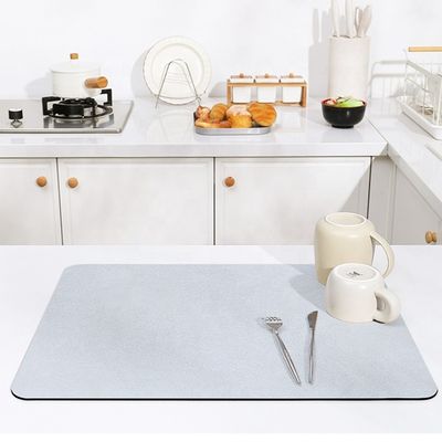 Non Slip Water Resistant Blue Rectangle Polyester Kitchen Counter Top Mats for Benefit