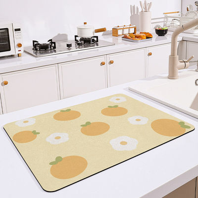 Rectangle Dish Drying Mat Sustainable Microfiber and Diatomite Kitchen Mat at a Great