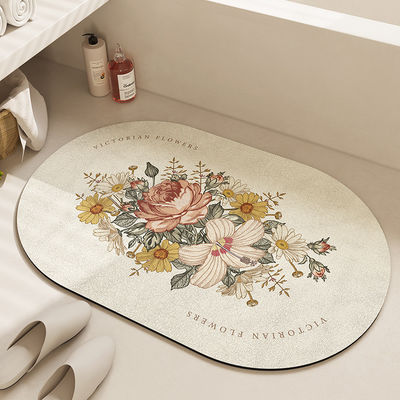 Technology cashmere bathroom floor mat with water absorbent and anti-slip features