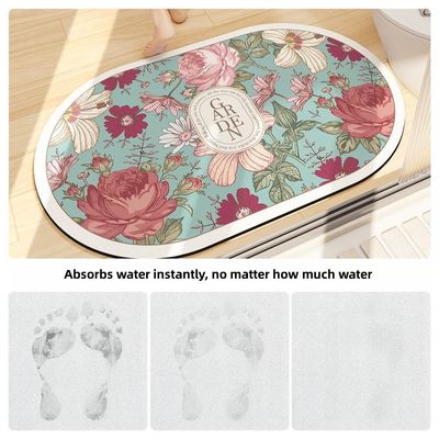 Technology cashmere bathroom floor mat with water absorbent and anti-slip features