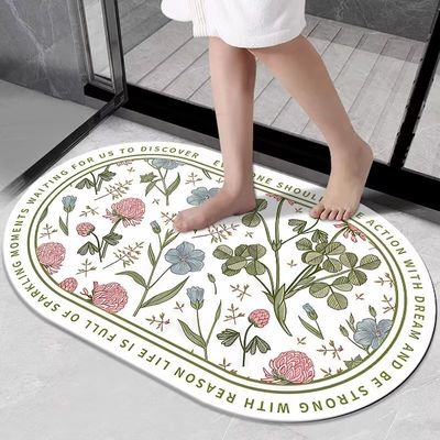 Technology cashmere bathroom floor mat with water absorbent and anti-slip features