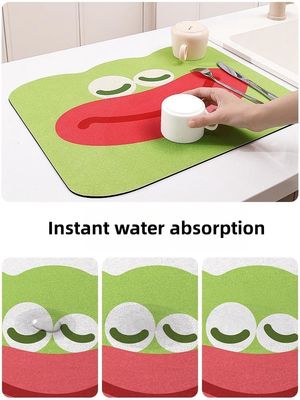 Kitchen Tableware Home Hotel Diatomite Dish Drying Mat with Super Quick Dry Function
