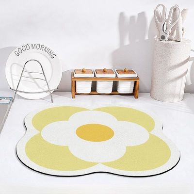 Kitchen Tableware Home Hotel Diatomite Dish Drying Mat with Super Quick Dry Function
