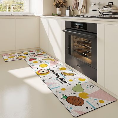 Medium Thickness Reversible Cartoon PVC Kitchen Mat for Non-Slip Floor Protection