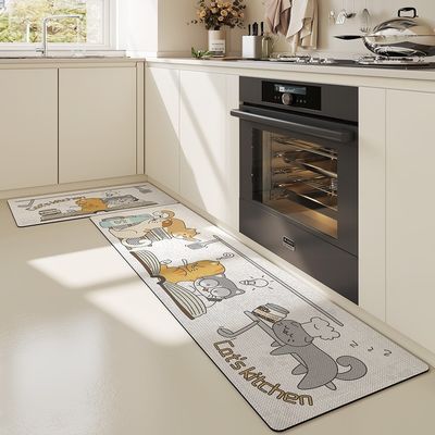 Medium Thickness Reversible Cartoon PVC Kitchen Mat for Non-Slip Floor Protection