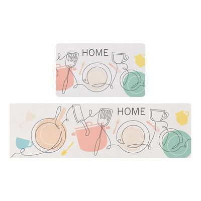 Square Kitchen Floor Mats 45*75cm /45*150cm Waterproof Anti-Slip PVC Bathroom Runner
