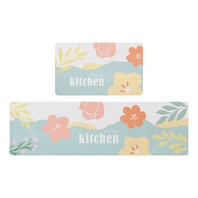 Square Kitchen Floor Mats 45*75cm /45*150cm Waterproof Anti-Slip PVC Bathroom Runner