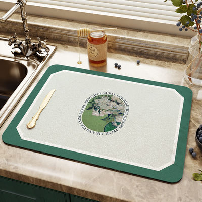 Customized Kitchen Accessories Diatomite Water Absorbent Place-mats for Dinner Table