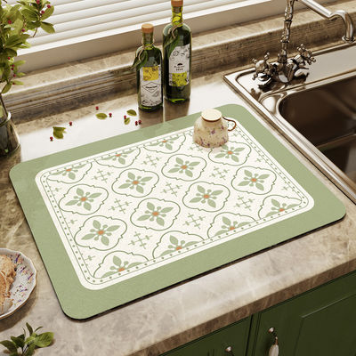 Customized Kitchen Accessories Diatomite Water Absorbent Place-mats for Dinner Table
