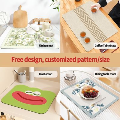 Customized Logo Acceptable Contemporary Design Style Kitchen Countertop Drain Pad