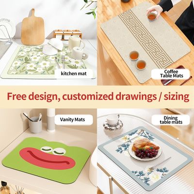 Sustainable Kitchen Modern Placemat Dishwashing Drying Mat for Drying