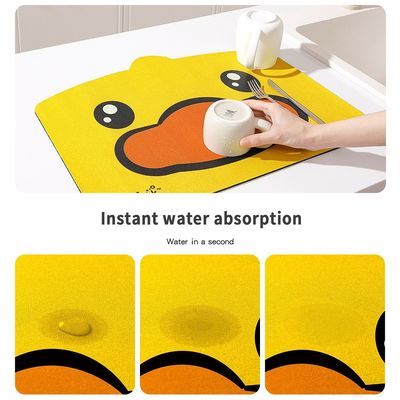 Customizable Cute Cartoon Pattern Kitchen Dish Drying Super Drainage Mat Make It Your Own