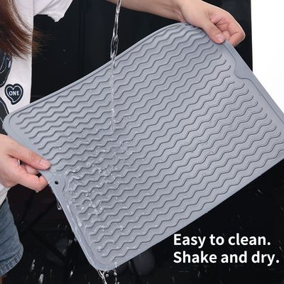Custom Eco-friendly Silicone Dish Drying Mat Heat Resistant Trivet for Kitchen Counter