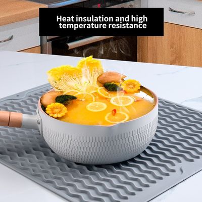 Custom Eco-friendly Silicone Dish Drying Mat Heat Resistant Trivet for Kitchen Counter