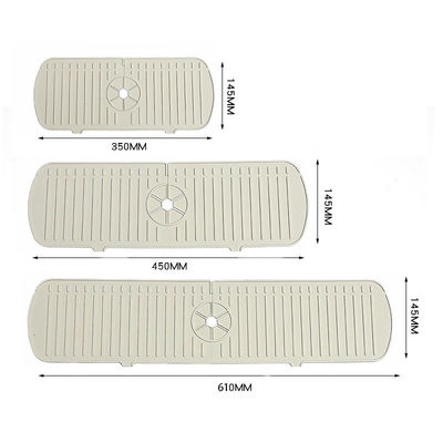 Custom Size Silicone Countertop Drain Pad for Kitchen Bathroom Faucet Splash Guard Mat