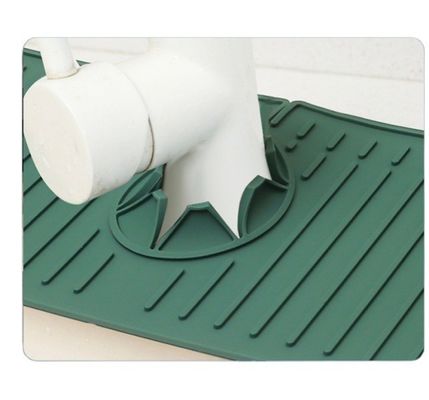 Custom Size Silicone Countertop Drain Pad for Kitchen Bathroom Faucet Splash Guard Mat
