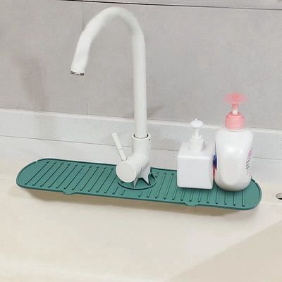 Custom Size Silicone Countertop Drain Pad for Kitchen Bathroom Faucet Splash Guard Mat