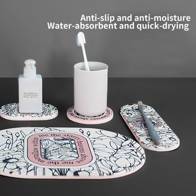 Modern Natural Diatom Mud Bath Mat Drying Mat Water Absorbing Fiber Diatomite Soap Mat