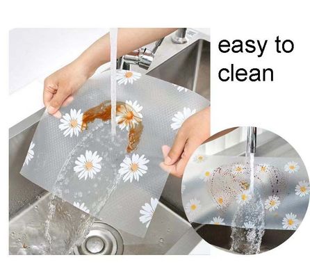Washable EVA Kitchen Cabinet Drawer Tool Shelf Liner with Small Chrysanthemum Pattern