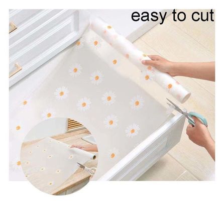 Washable EVA Kitchen Cabinet Drawer Tool Shelf Liner with Small Chrysanthemum Pattern