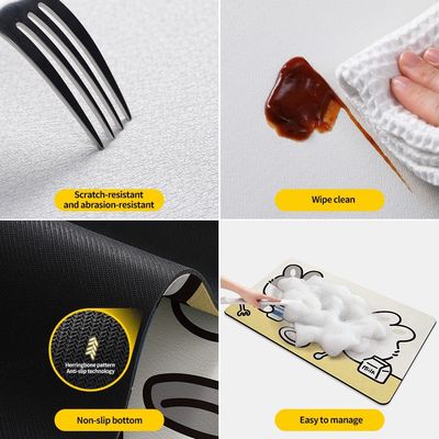 Rubber Nordic Style Printed Kitchen Mat for Living Room Carpet Bedroom Rug Home Decor