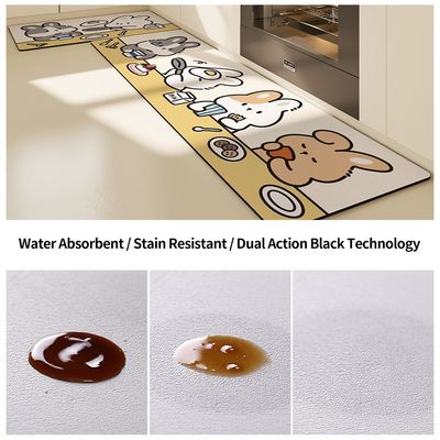 Rubber Nordic Style Printed Kitchen Mat for Living Room Carpet Bedroom Rug Home Decor