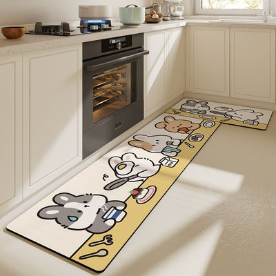 Rubber Nordic Style Printed Kitchen Mat for Living Room Carpet Bedroom Rug Home Decor