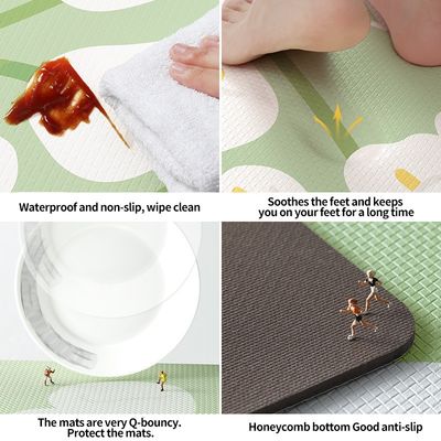 Non Slip Kitchen Mats for Floor Waterproof Stains and Grease Medium Thickness 0.4 0.6in