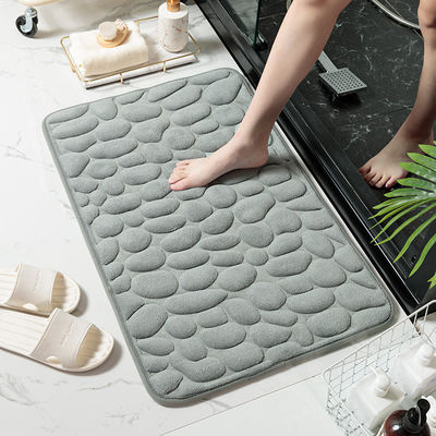 Custom Logo Cobblestone Embossed Bathroom Non-slip Carpets for Bathtub and Shower Room