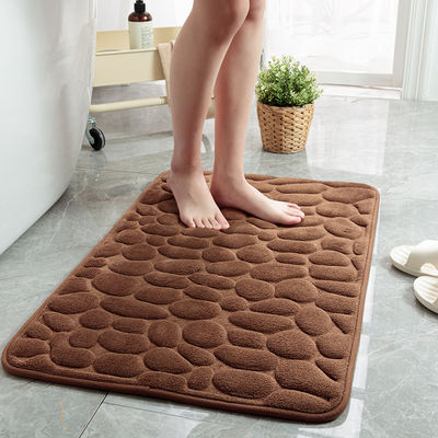 Custom Logo Cobblestone Embossed Bathroom Non-slip Carpets for Bathtub and Shower Room