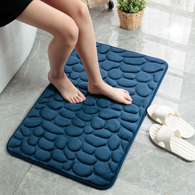 Custom Logo Cobblestone Embossed Bathroom Non-slip Carpets for Bathtub and Shower Room