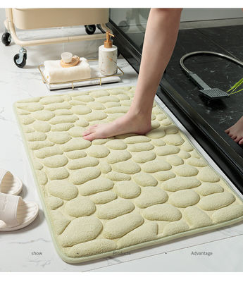 Custom Logo Cobblestone Embossed Bathroom Non-slip Carpets for Bathtub and Shower Room