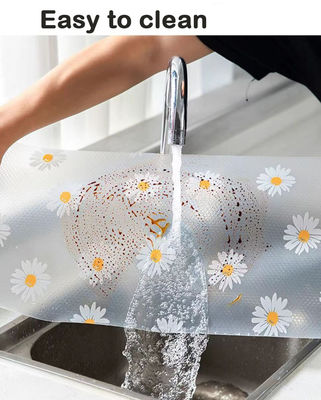 Durable Kitchen Cabinet Liner Fridge Liners and Mats with Small Chrysanthemum Pattern