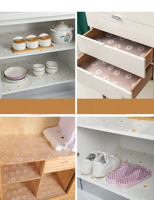Durable Kitchen Cabinet Liner Fridge Liners and Mats with Small Chrysanthemum Pattern