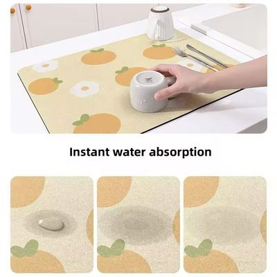 Stocked Kitchen Counter Dish Tools Dustproof Anti-Slip Eco-Friendly Quick Drying Mat