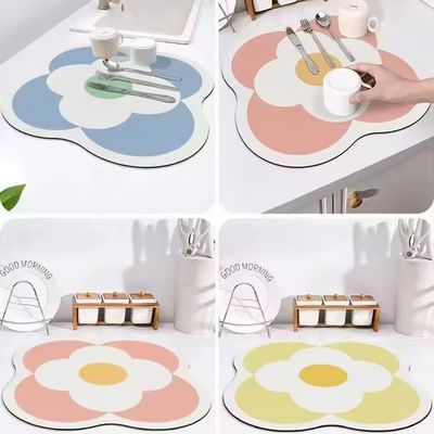 Non Slip Rectangle Rubber Mat for Kitchen Diatomaceous Earth Dish Drying Mat in Bulk