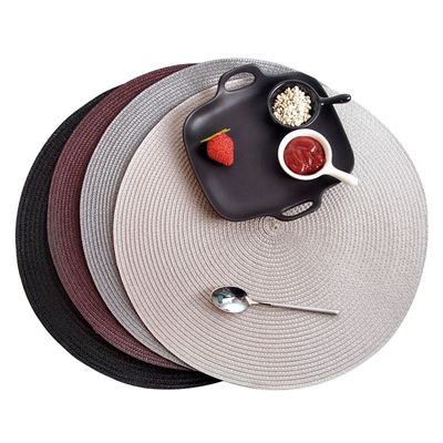 Round Washable PVC Dining Table Place Mats Diameter 38cm or Customized Size Chocolate