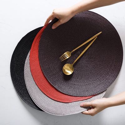 Round Washable PVC Dining Table Place Mats Diameter 38cm or Customized Size Chocolate