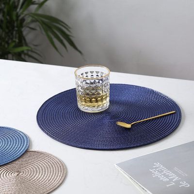 Round Washable PVC Dining Table Place Mats Diameter 38cm or Customized Size Chocolate