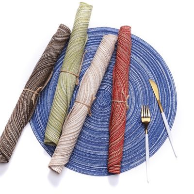 Waterproof Washable Non Slip Mat for Transitional Design Style Placemats in Round Shape