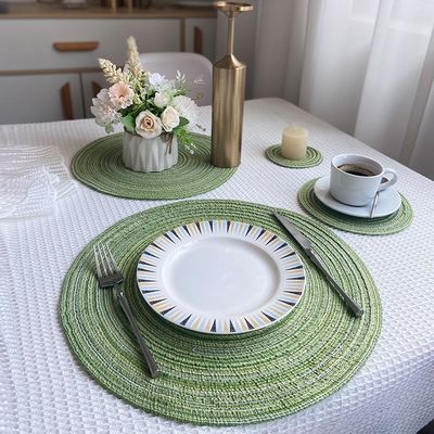 Waterproof Washable Non Slip Mat for Transitional Design Style Placemats in Round Shape